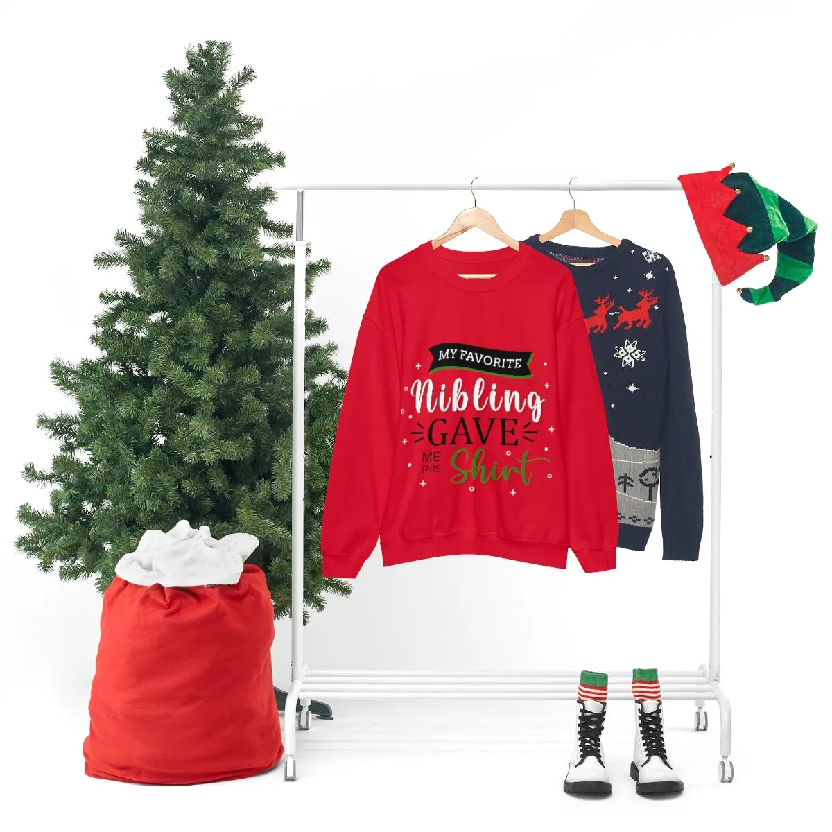Christmas Unisex Sweatshirts , Sweatshirt , Women Sweatshirt , Men Sweatshirt ,Crewneck Sweatshirt, MY Favorite Nibling gave me this shirt