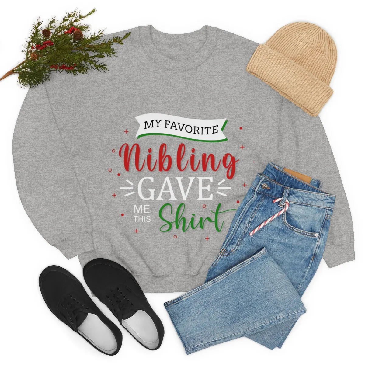 Christmas Unisex Sweatshirts , Sweatshirt , Women Sweatshirt , Men Sweatshirt ,Crewneck Sweatshirt, MY Favorite Nibling gave me this shirt