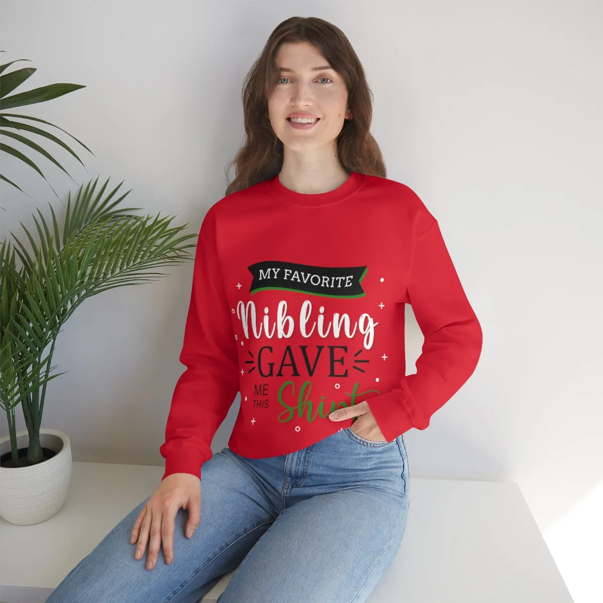 Christmas Unisex Sweatshirts , Sweatshirt , Women Sweatshirt , Men Sweatshirt ,Crewneck Sweatshirt, MY Favorite Nibling gave me this shirt