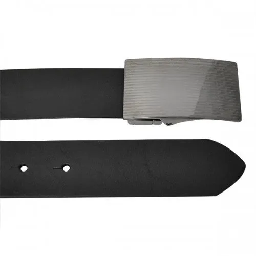 CLIVE - Mens Black Genuine Leather Flexi-Belt CLEARANCE