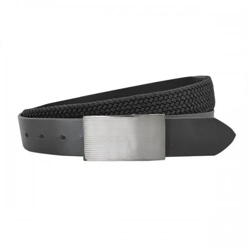 CLIVE - Mens Black Genuine Leather Flexi-Belt CLEARANCE