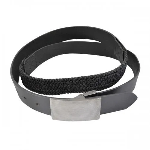 CLIVE - Mens Black Genuine Leather Flexi-Belt CLEARANCE