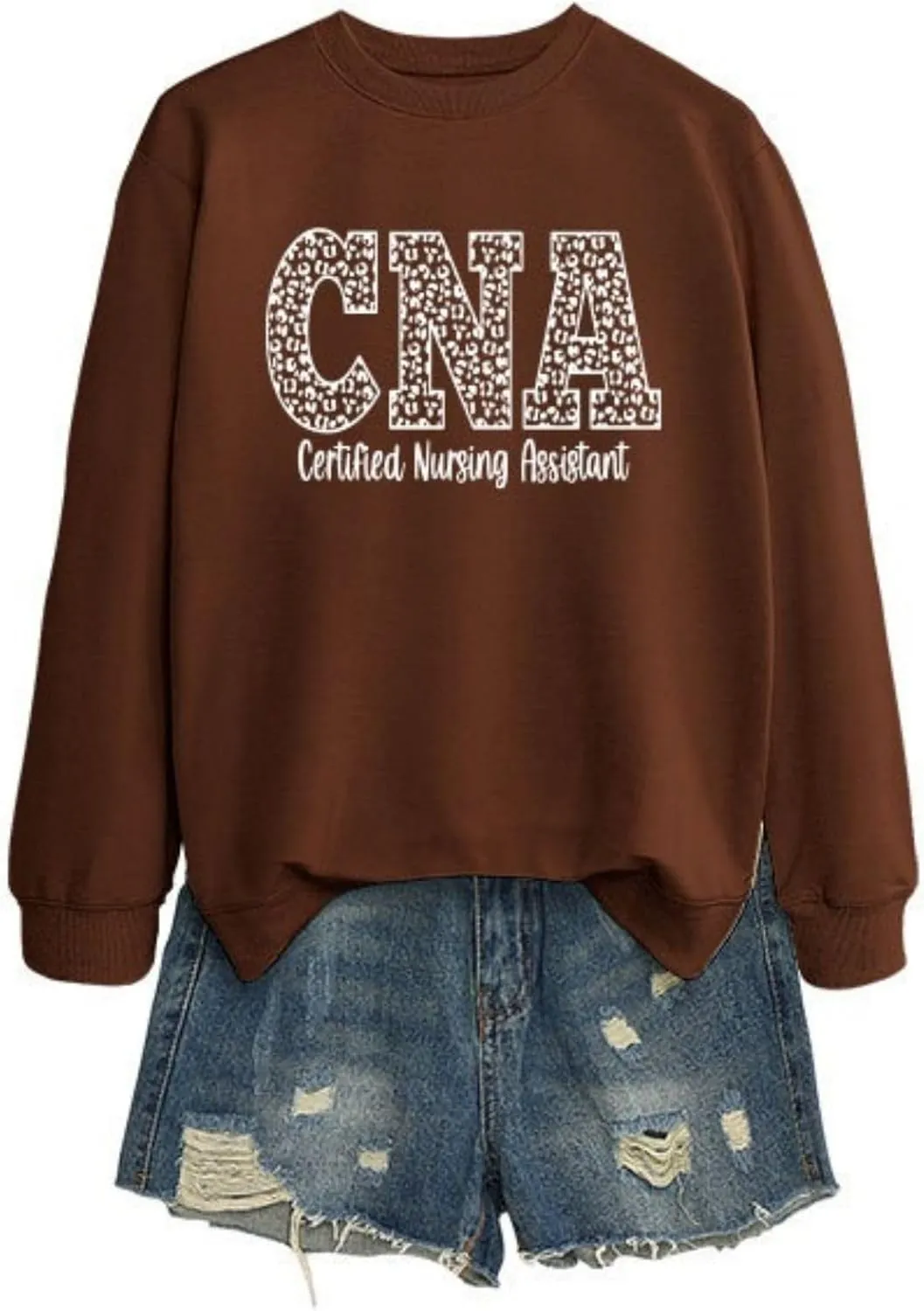 CNA Sweatshirt Certified Nursing Assistant Shirt for Women CNA Nurse Long Sleeve Shirt CNA Crewneck Pullover Top