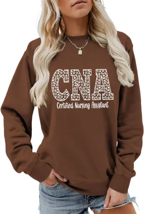 CNA Sweatshirt Certified Nursing Assistant Shirt for Women CNA Nurse Long Sleeve Shirt CNA Crewneck Pullover Top