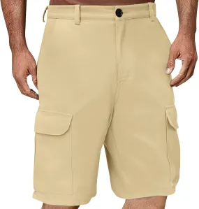 CRNTCEM Men's Chino Shorts Casual Summer 9" Inch Outdoor Athletic Hiking Shorts Lightweight Cargo Work Short with Pocket