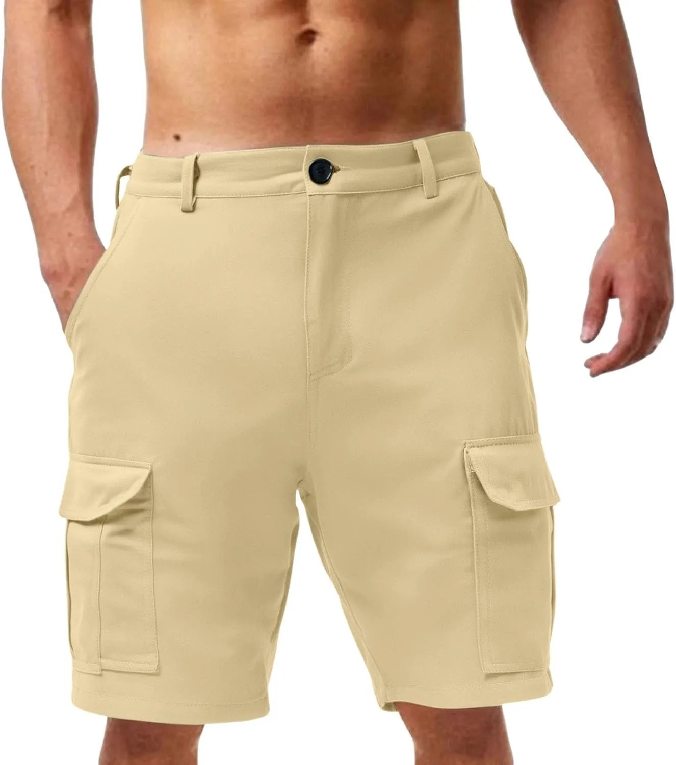 CRNTCEM Men's Chino Shorts Casual Summer 9" Inch Outdoor Athletic Hiking Shorts Lightweight Cargo Work Short with Pocket