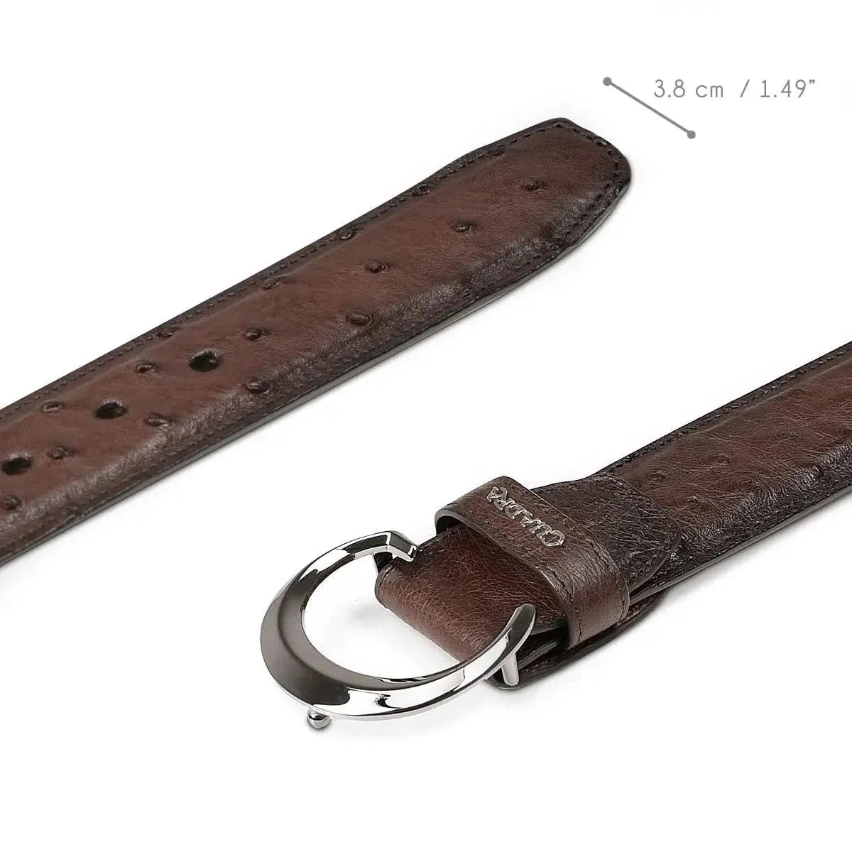 CS381A1 - Cuadra brown casual fashion ostrich leather belt for men