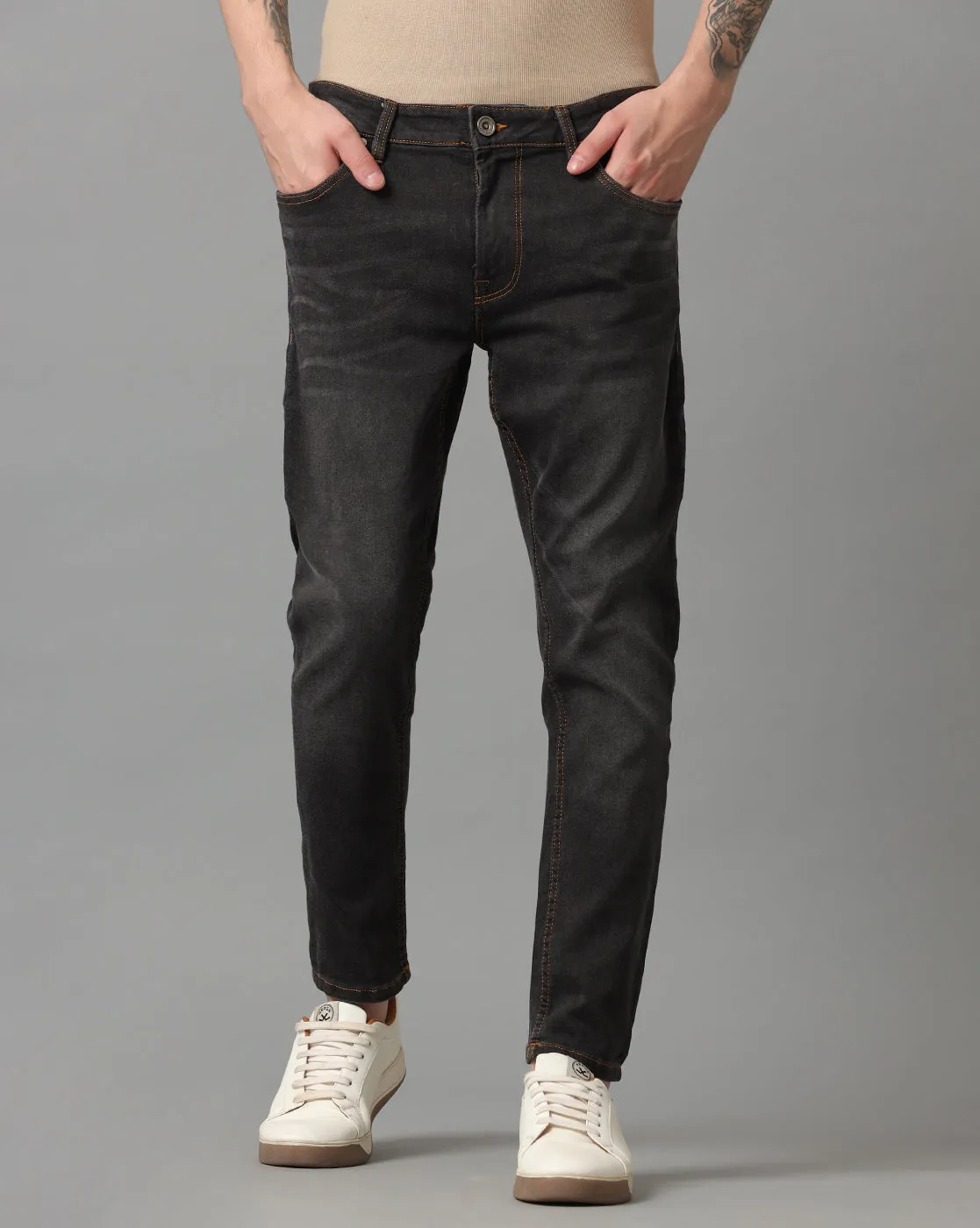 DARK GREY SKINNY FIT JEANS