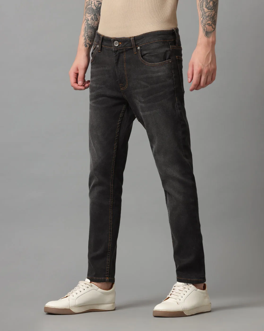 DARK GREY SKINNY FIT JEANS