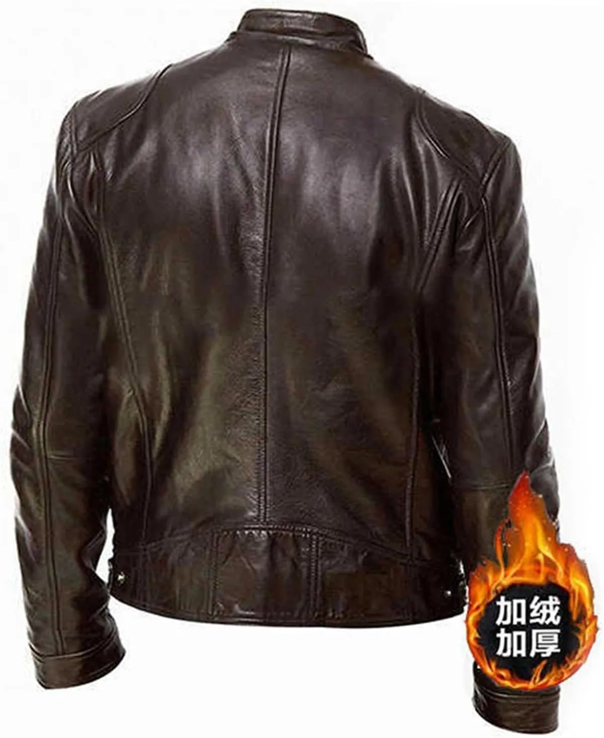 Dgoopd Mens Leather Jacket Stand Collar Moto Jacket Zip up Biker Jacket Vintage Motorcycle Jacket Casual Faux Leather Jacket