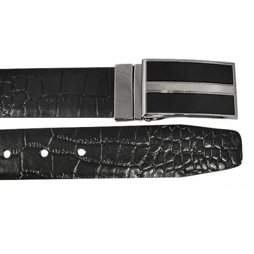DYLAN - Mens Black Genuine Leather Reversible Belt