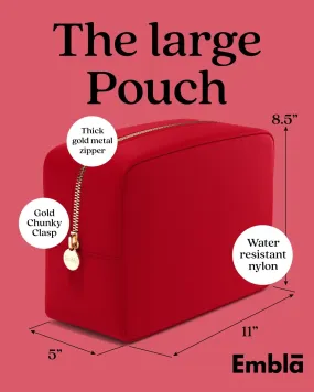 Embla Makeup Bag Travel Cosmetics Pouch and Toiletry Bag, Nylon Zipper Pouch Purse, Cute Make Up Organizer Storage Tote for Women Girls, Waterproof Travel Skincare Case, Large Makeup Bags, Scarlett