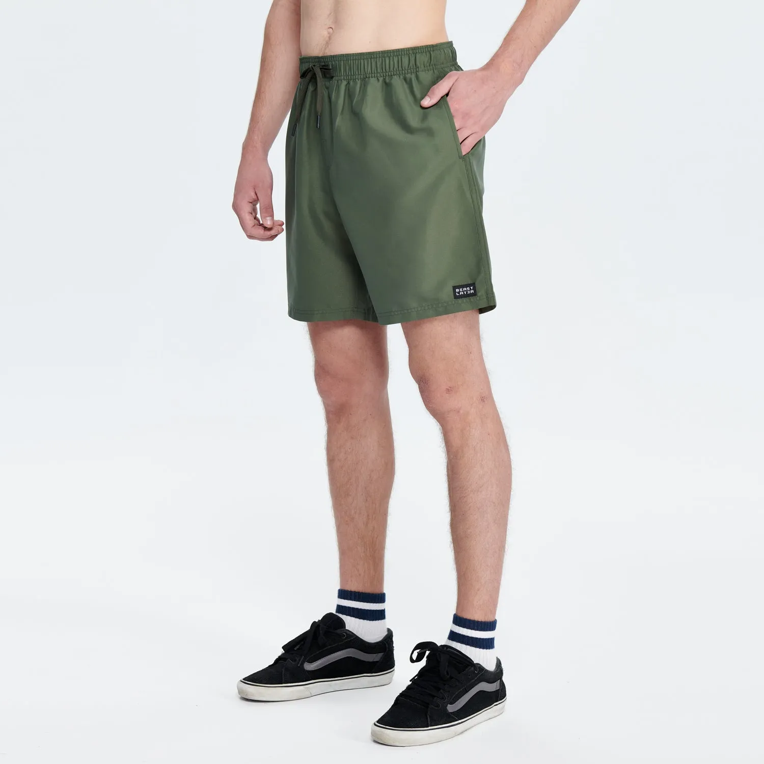 Essential Amph Mountain & Sea Volley Shorts 17" - Army Green