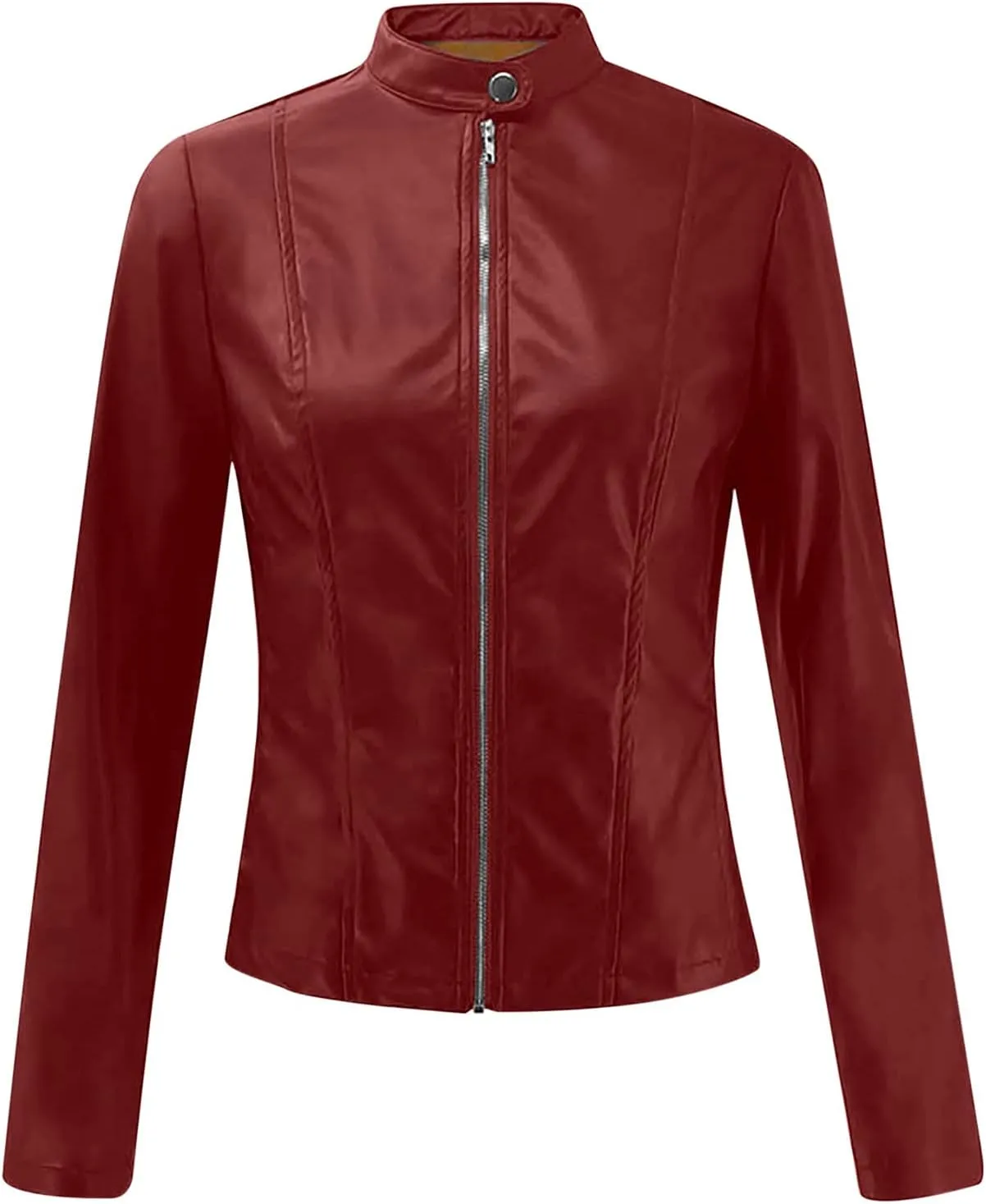 Faux Leather Jacket Women Trendy Going out Outfits Motorcycle PU Bomber Jackets Fall Trendy Zip up Cropped Coats