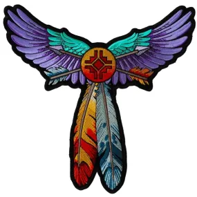 Feathers with Wings Embroidered Iron on Patch