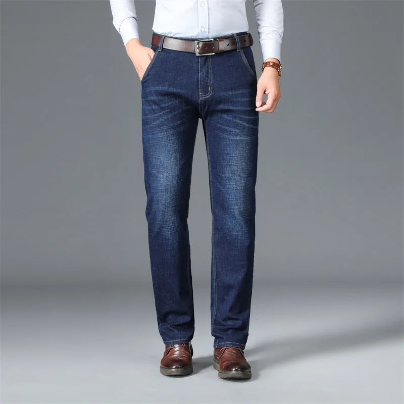 Fleece Lined Padded Warm Keeping Straight Jeans