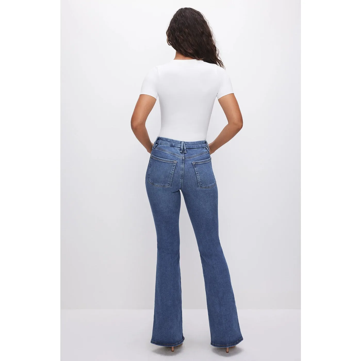 GA Power Stretch Mid Blue Flare Jeans