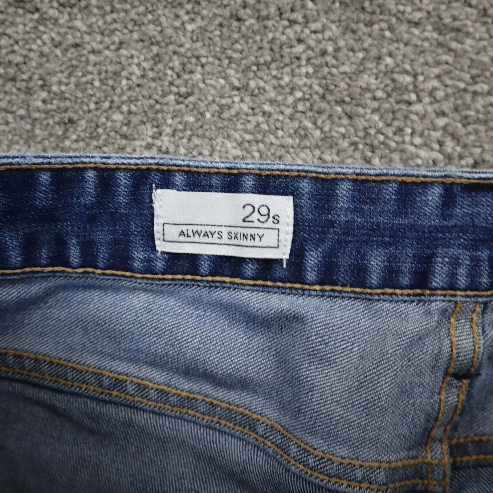Gap 1969 Womens Always Skinny Jeans Mid Rise Flat Front Pockets Blue Size 29S
