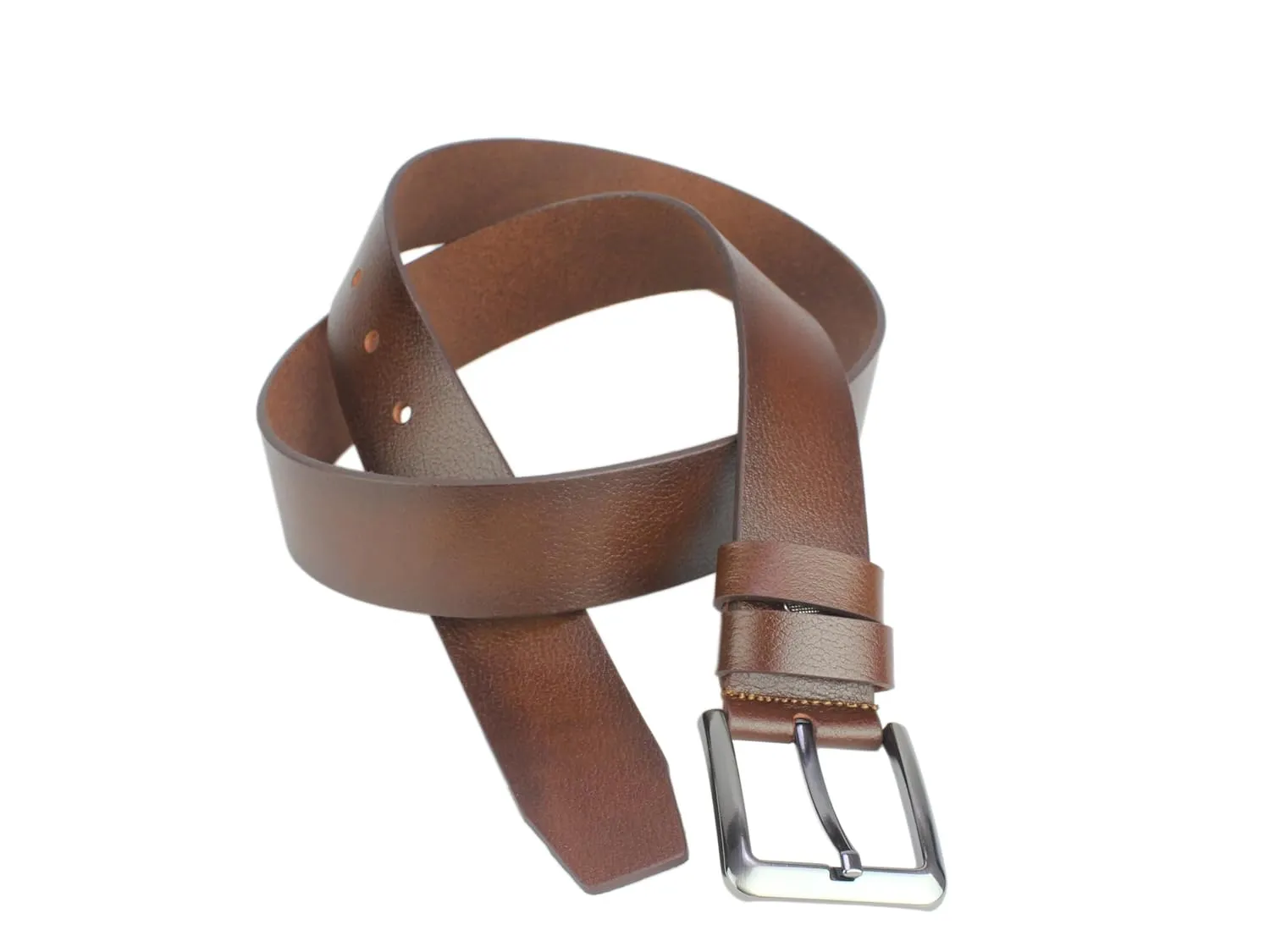 Genuine Leather Belts for Men Heavy Duty 1.57 Inch Wide 4cm Everyday Casual Belt Buffalo Brown (49 inches / 125 cm)