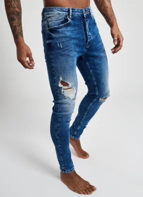 GK Denim Anton Jeans Rip And Repair - Mid Wash