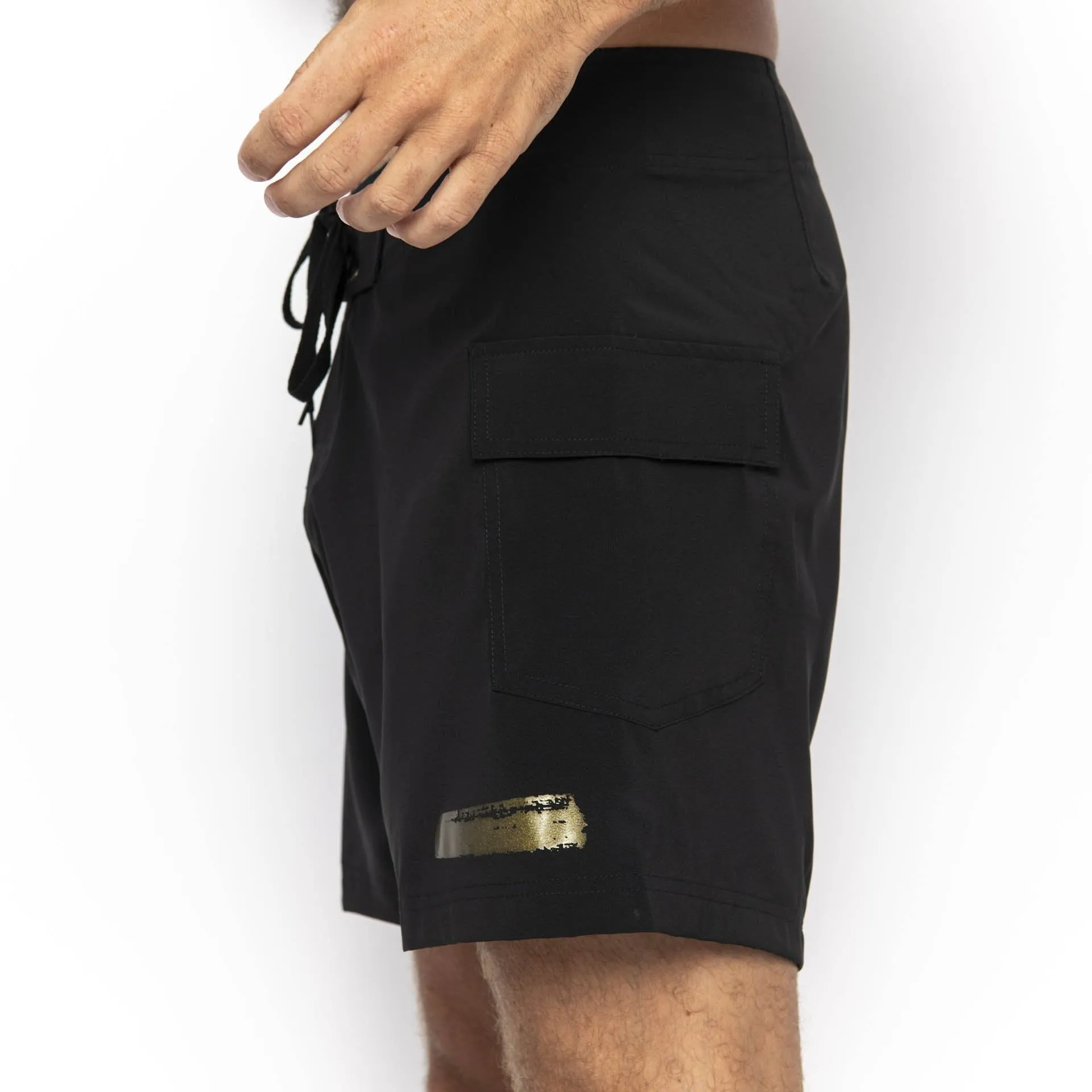 Gold Stripe, Plain, Board Shorts