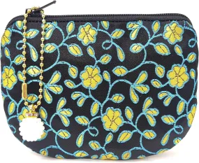 Handmade Coin Purse Brocade Zipper Wallet Rosary Pouch Women Silk Jewelry Bag - Black