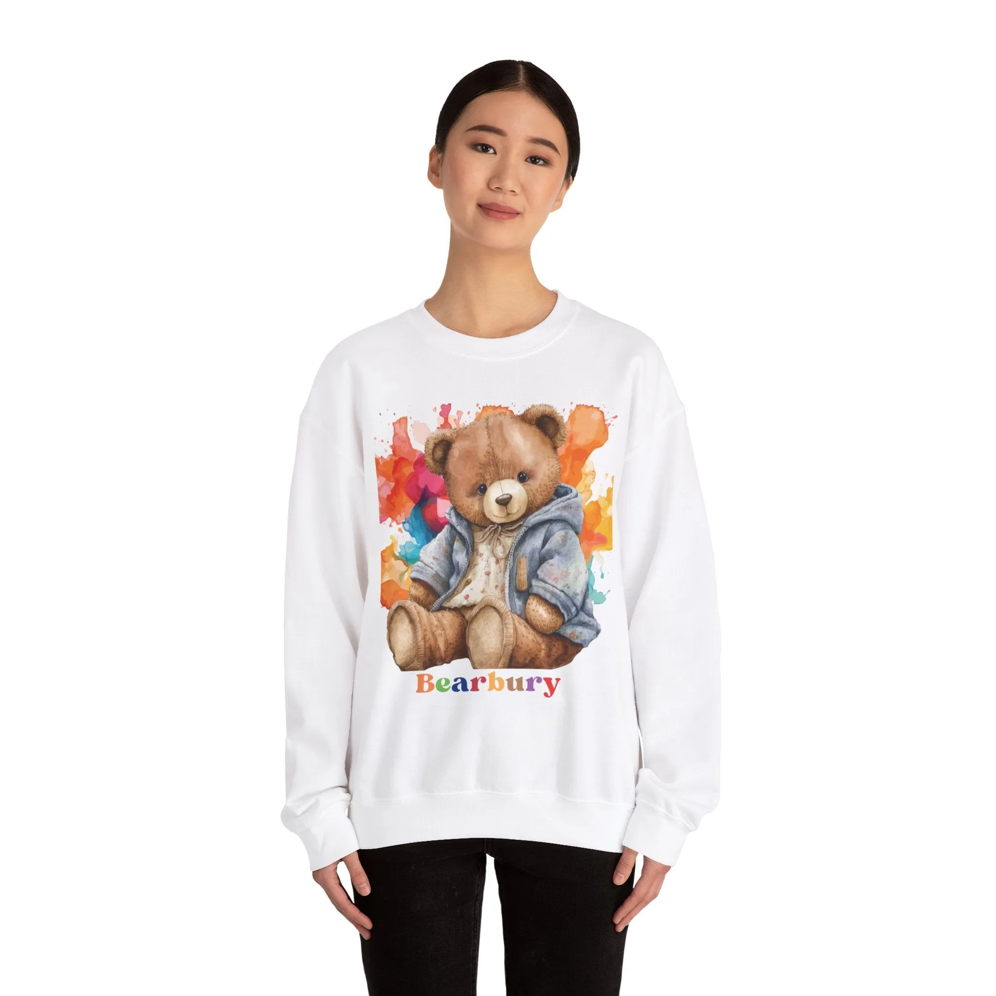 Heavy Blend Crewneck Bearbury Sweatshirt Streetwear Fashion for Men and Women