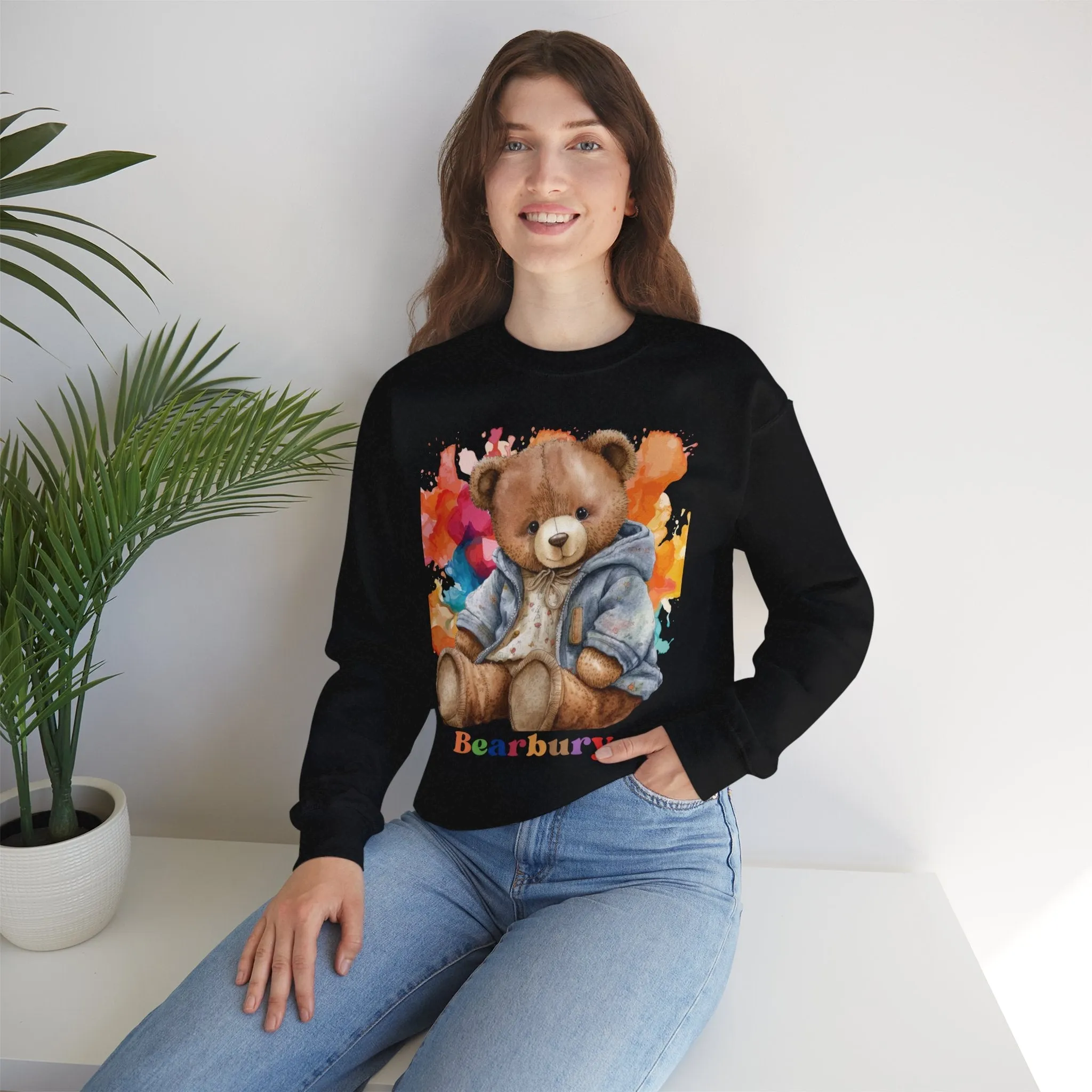 Heavy Blend Crewneck Bearbury Sweatshirt Streetwear Fashion for Men and Women
