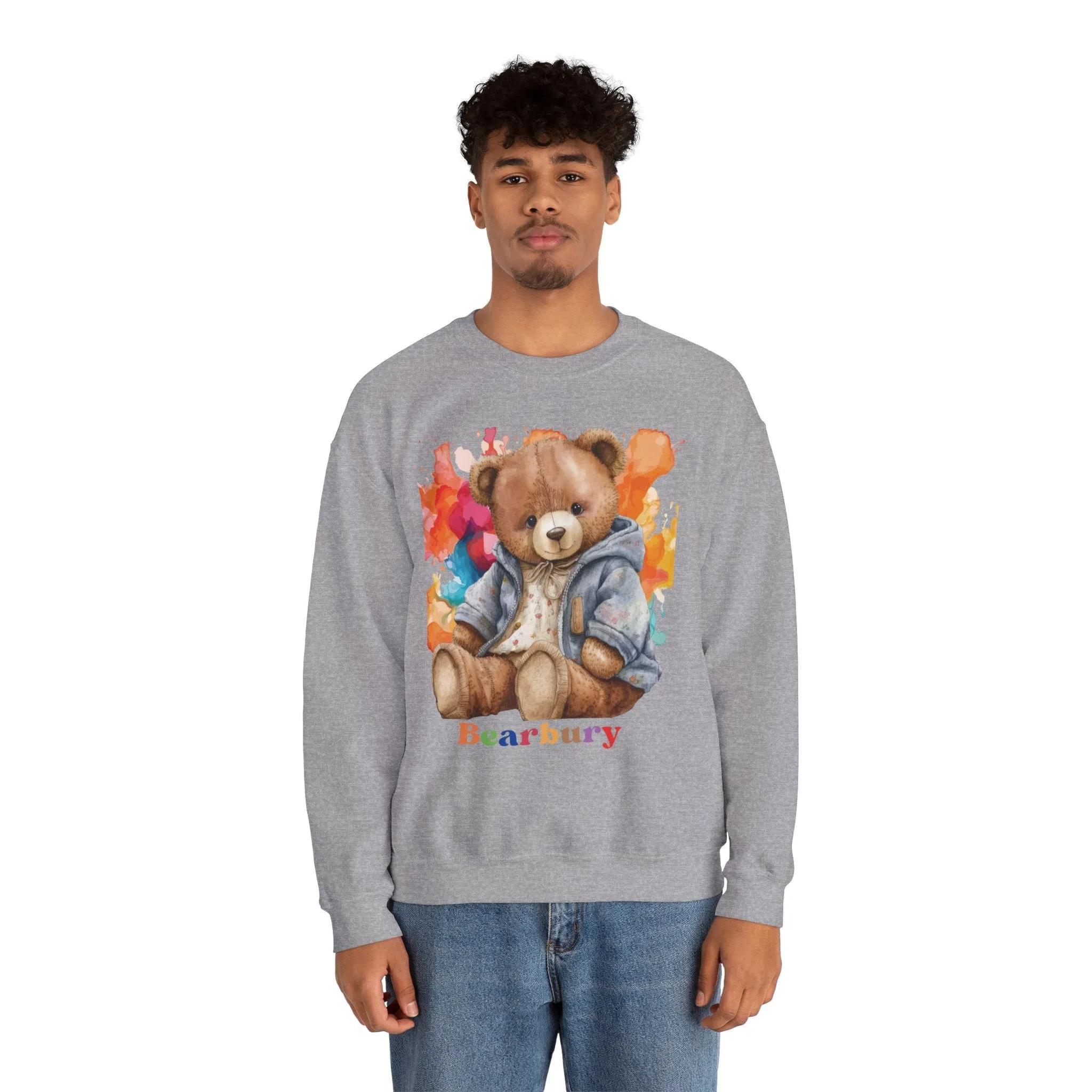 Heavy Blend Crewneck Bearbury Sweatshirt Streetwear Fashion for Men and Women
