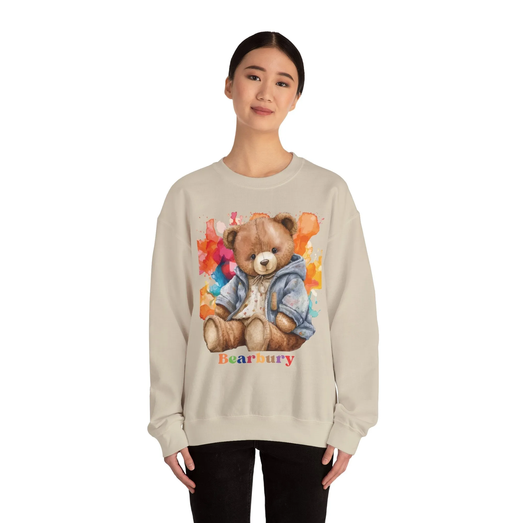 Heavy Blend Crewneck Bearbury Sweatshirt Streetwear Fashion for Men and Women