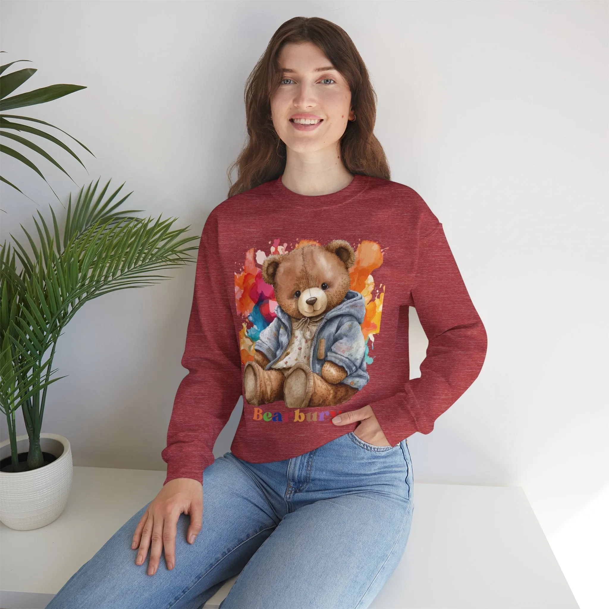 Heavy Blend Crewneck Bearbury Sweatshirt Streetwear Fashion for Men and Women