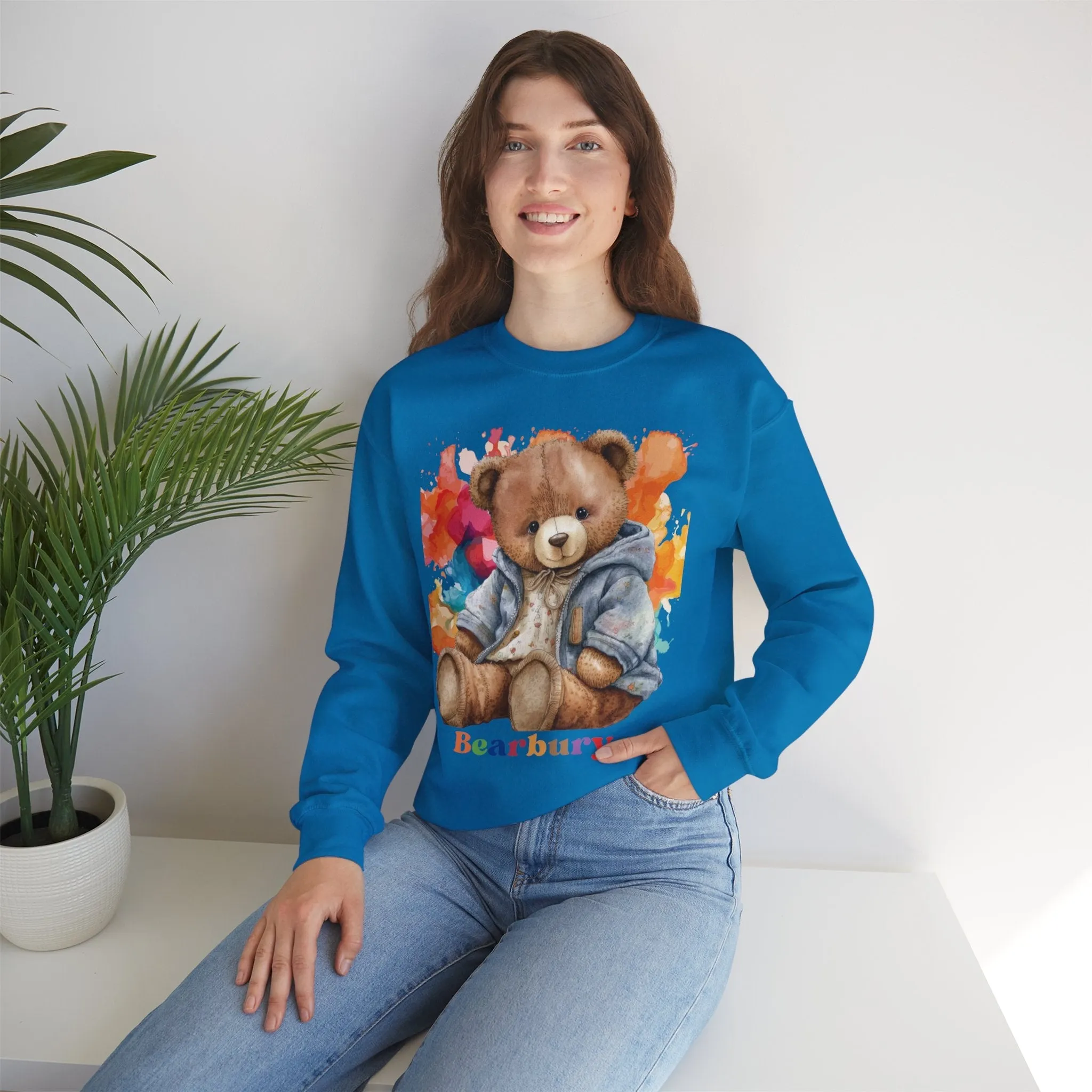 Heavy Blend Crewneck Bearbury Sweatshirt Streetwear Fashion for Men and Women