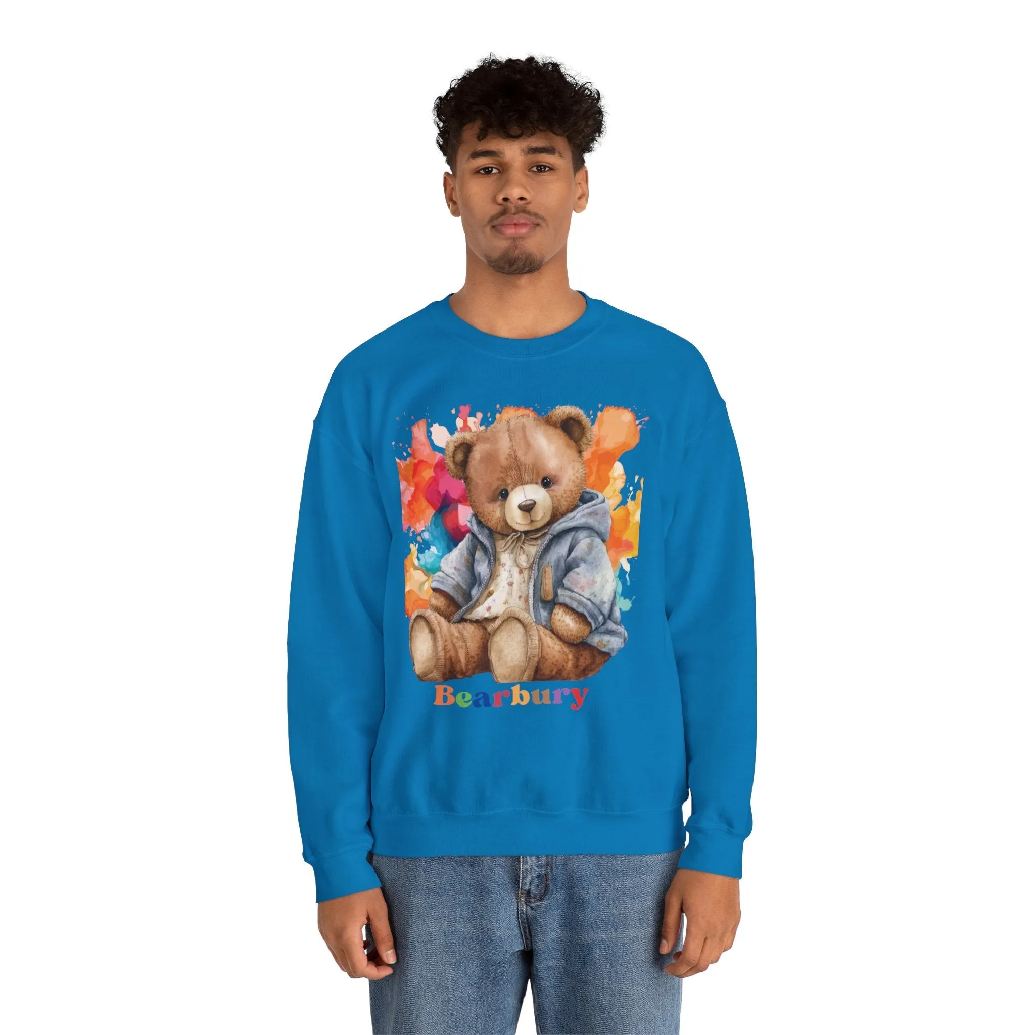 Heavy Blend Crewneck Bearbury Sweatshirt Streetwear Fashion for Men and Women