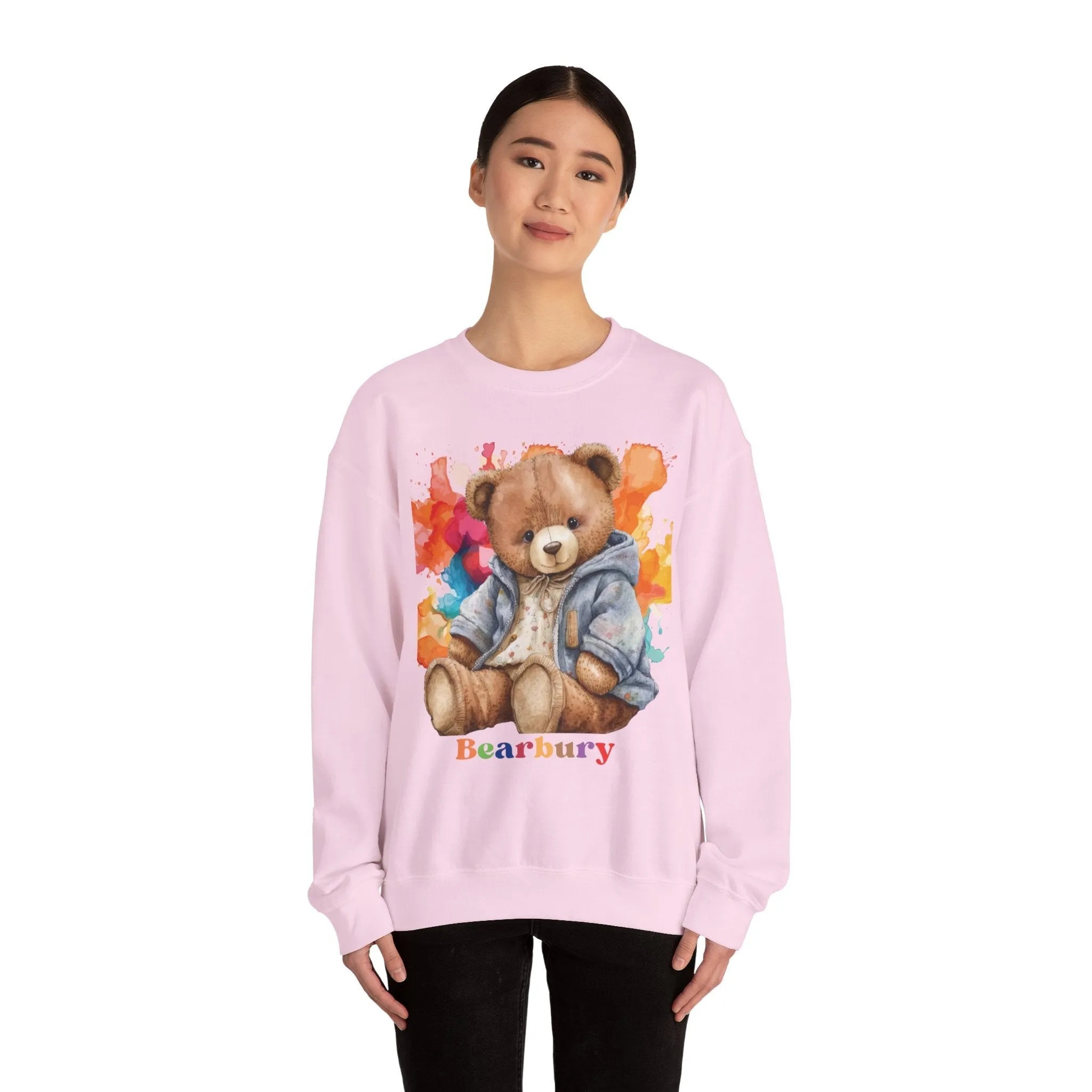 Heavy Blend Crewneck Bearbury Sweatshirt Streetwear Fashion for Men and Women