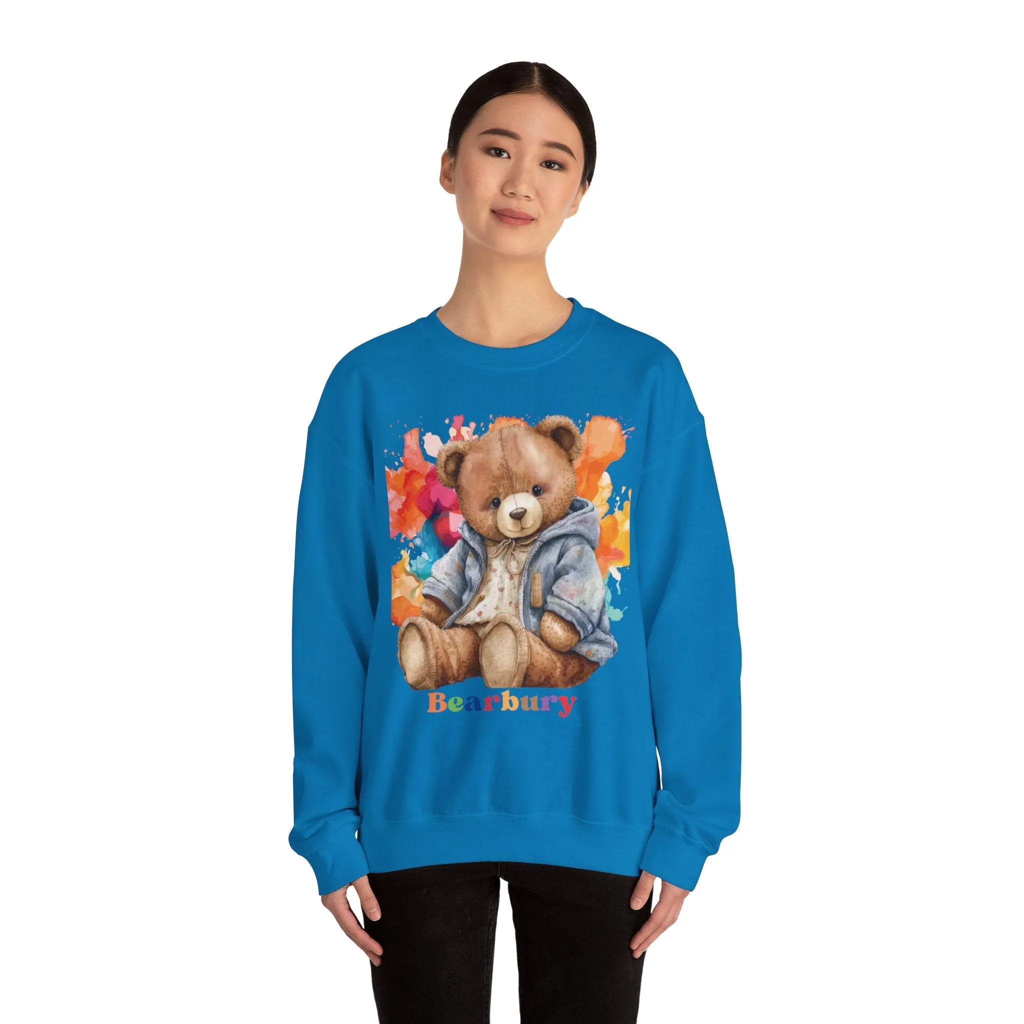 Heavy Blend Crewneck Bearbury Sweatshirt Streetwear Fashion for Men and Women