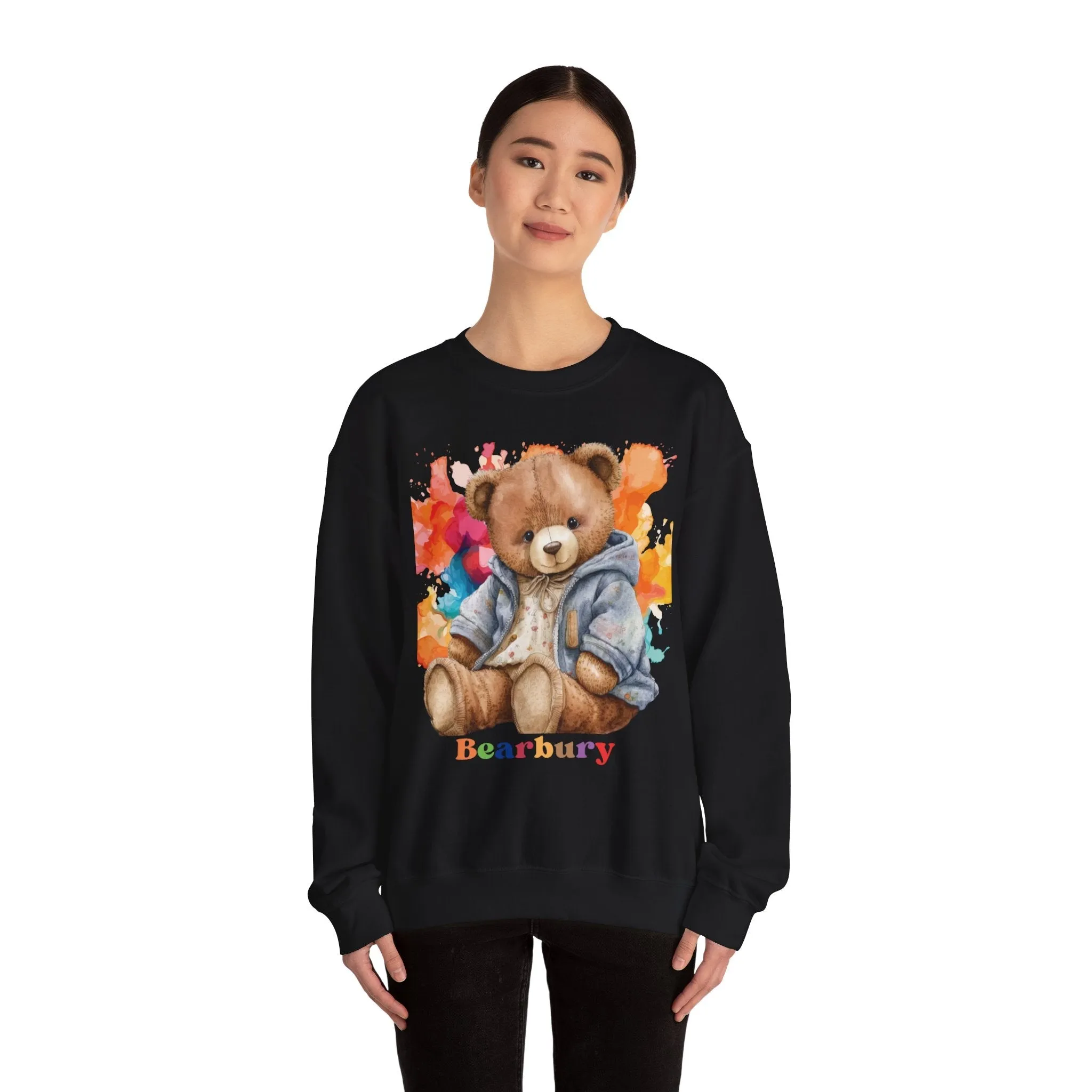 Heavy Blend Crewneck Bearbury Sweatshirt Streetwear Fashion for Men and Women