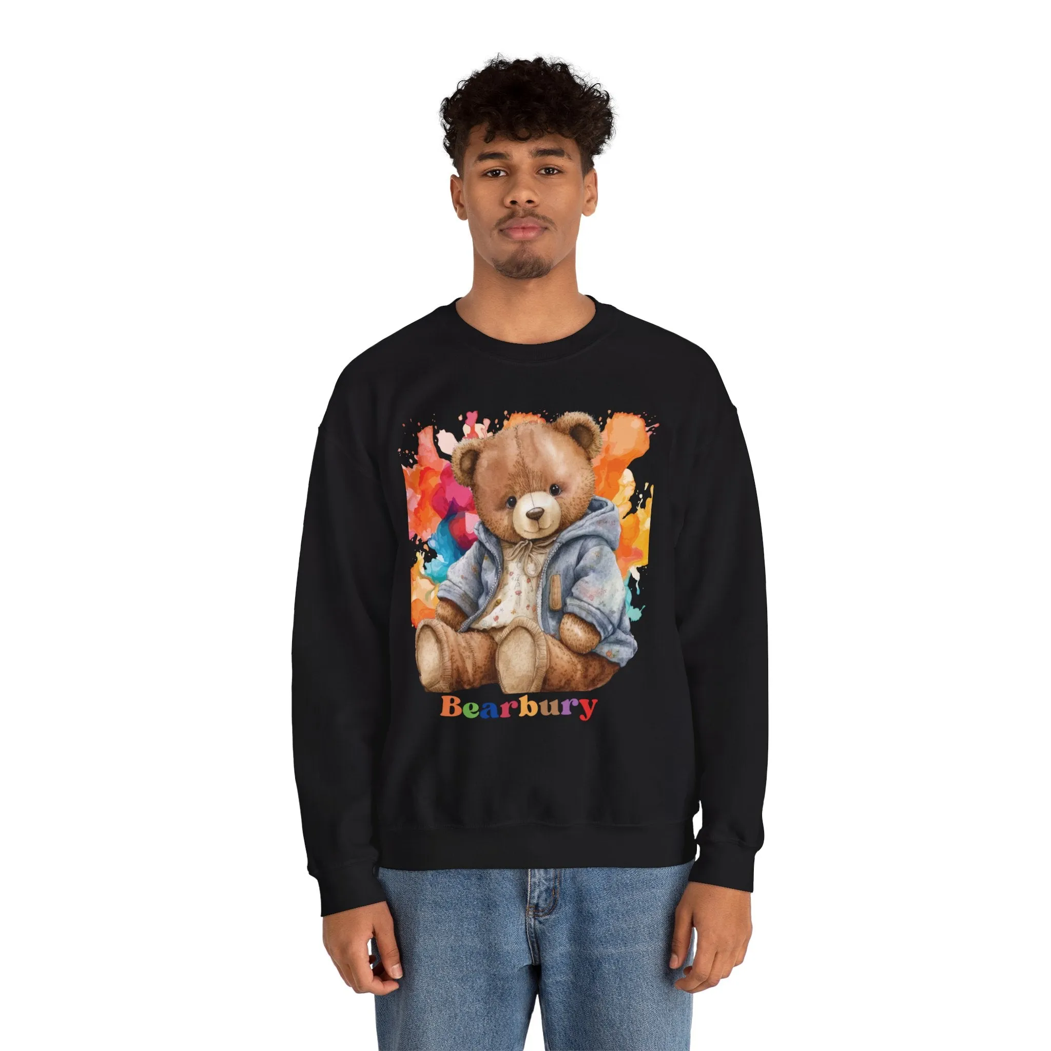 Heavy Blend Crewneck Bearbury Sweatshirt Streetwear Fashion for Men and Women