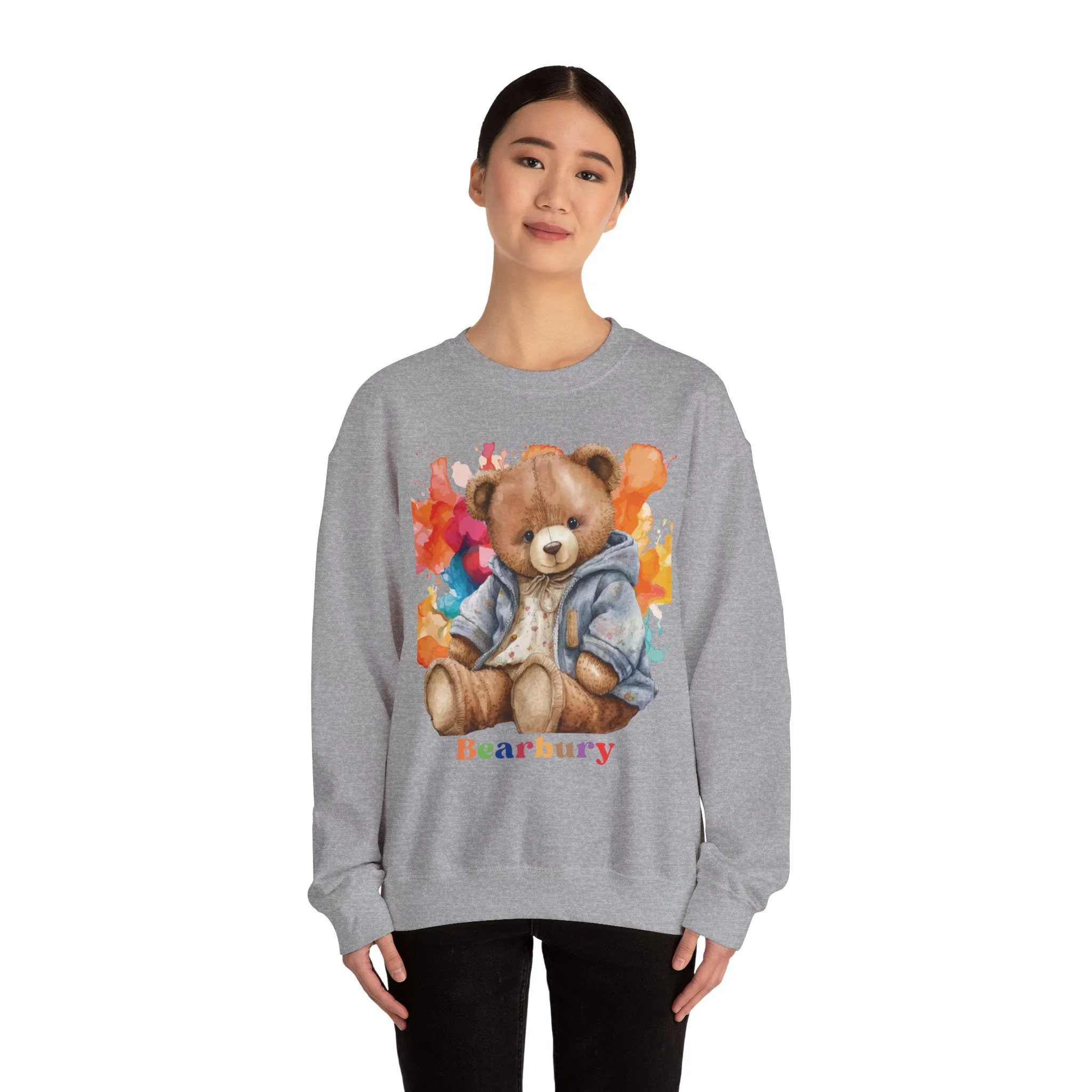 Heavy Blend Crewneck Bearbury Sweatshirt Streetwear Fashion for Men and Women