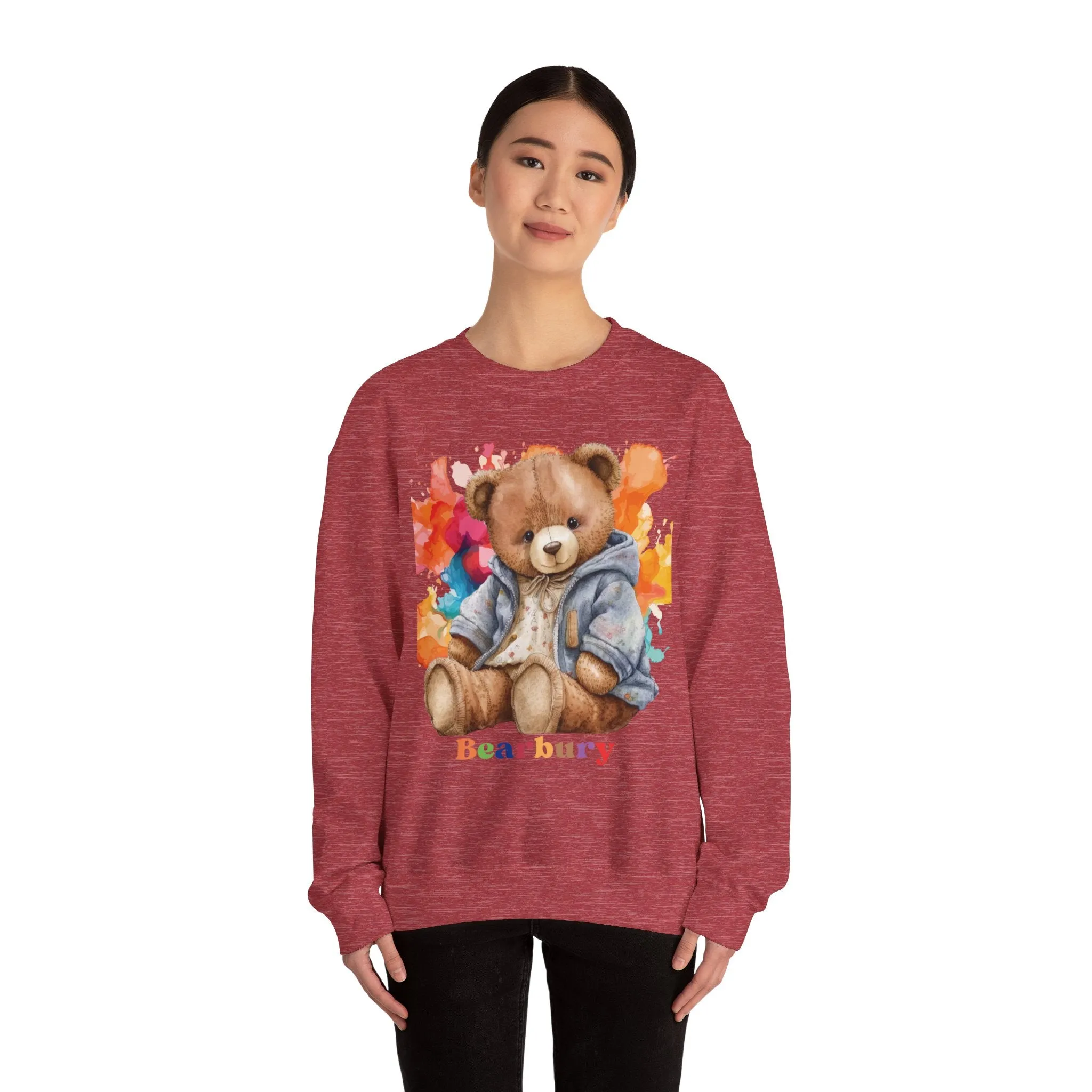 Heavy Blend Crewneck Bearbury Sweatshirt Streetwear Fashion for Men and Women