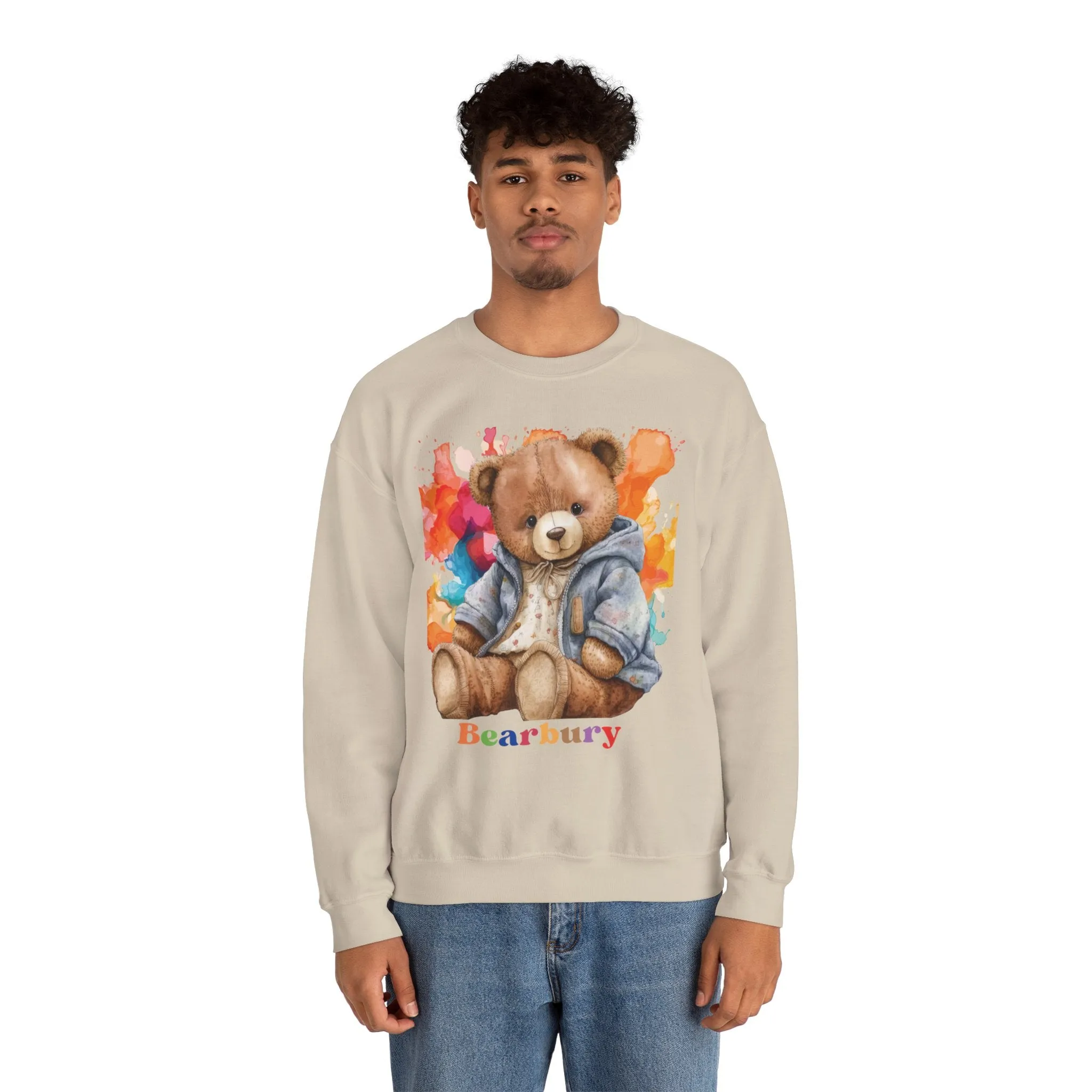 Heavy Blend Crewneck Bearbury Sweatshirt Streetwear Fashion for Men and Women