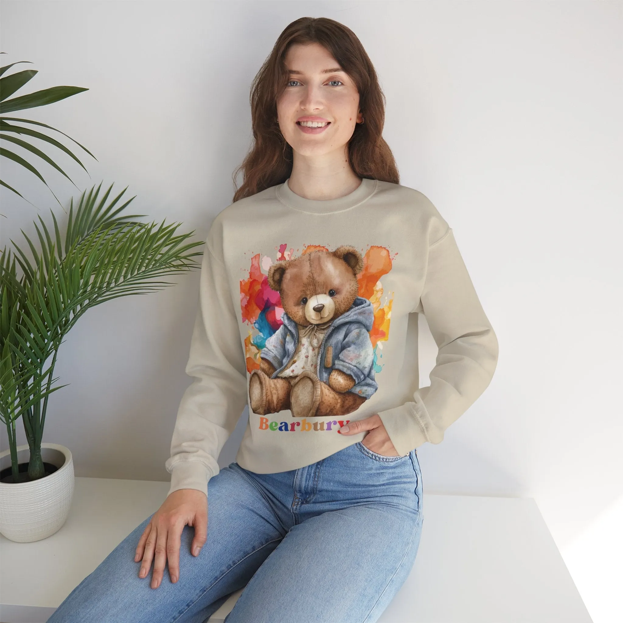 Heavy Blend Crewneck Bearbury Sweatshirt Streetwear Fashion for Men and Women