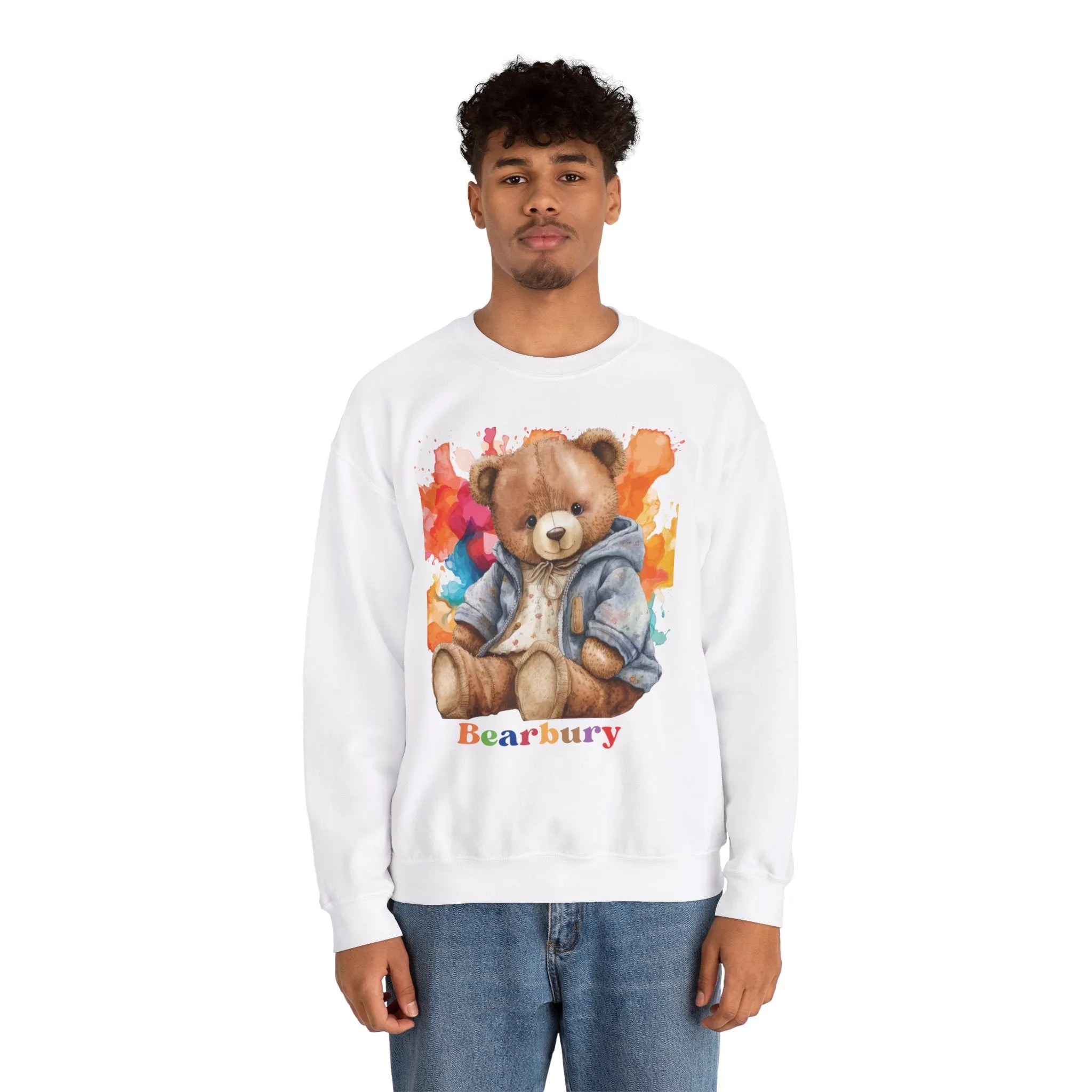 Heavy Blend Crewneck Bearbury Sweatshirt Streetwear Fashion for Men and Women