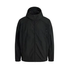 Hidden Pocket Side Zipper Jacket in Black