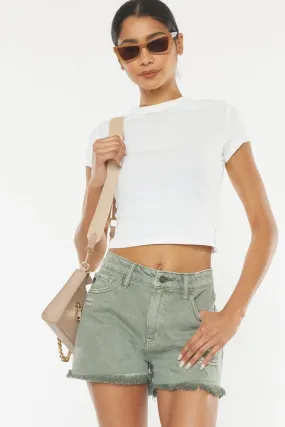 High Rise Olive KanCan Shorts