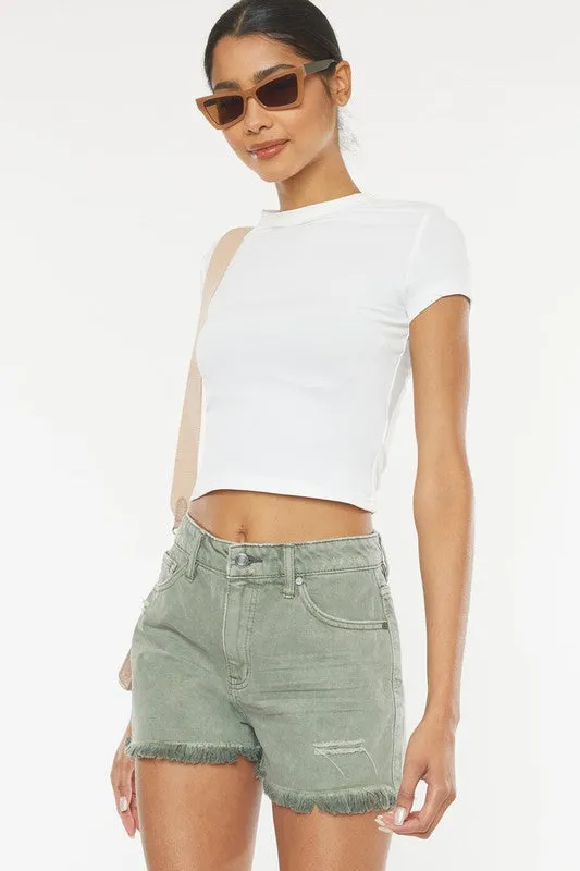 High Rise Olive KanCan Shorts