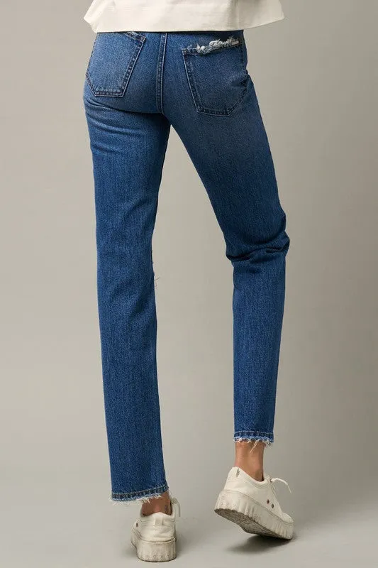High Rise Straight Jeans