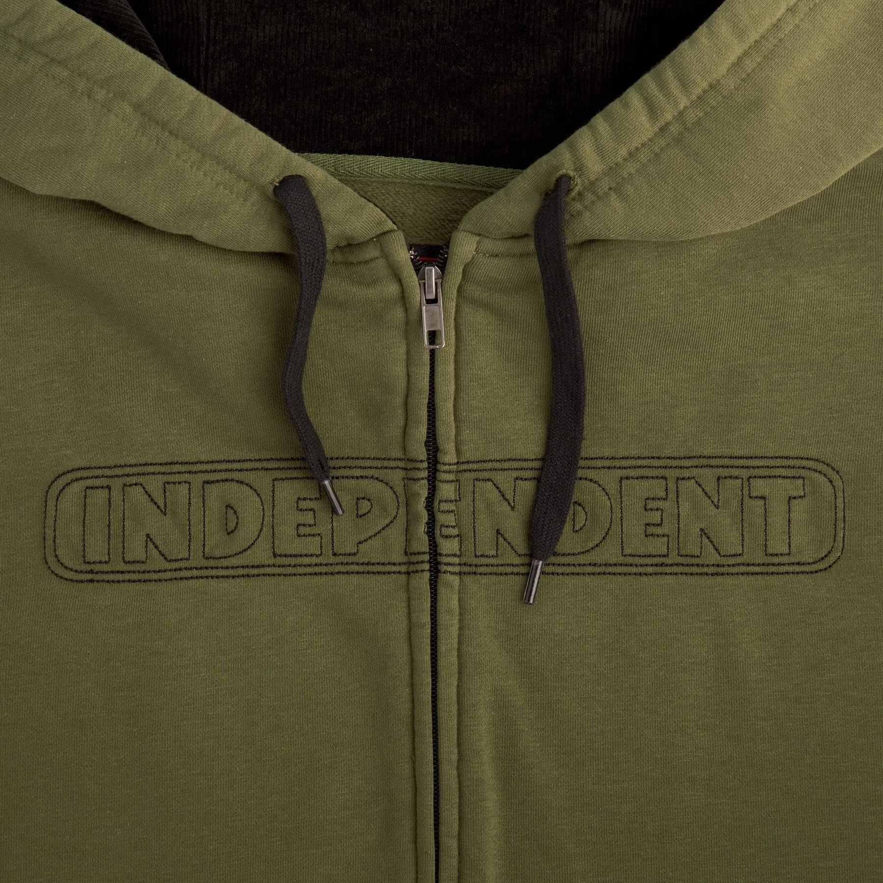 INDEPENDENT ZIP HOOD BAR STITCH OLIVE