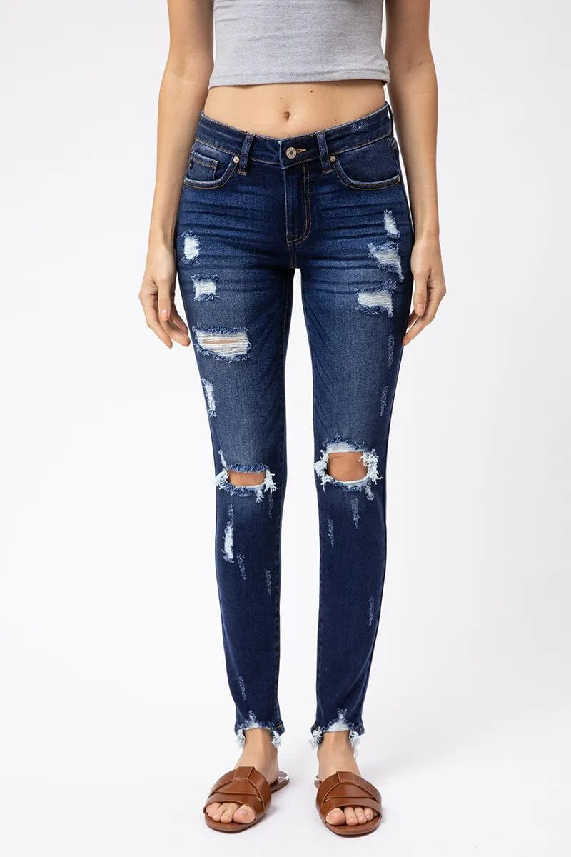 KanCan Mid Rise Distressed Super Skinny