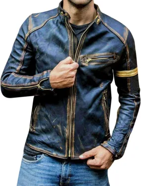 Leather Jacket Mens Club Coat Vintage Autumn Winter Men Jacket Collar Men's Coats Jackets Mens Jacket Lightweight