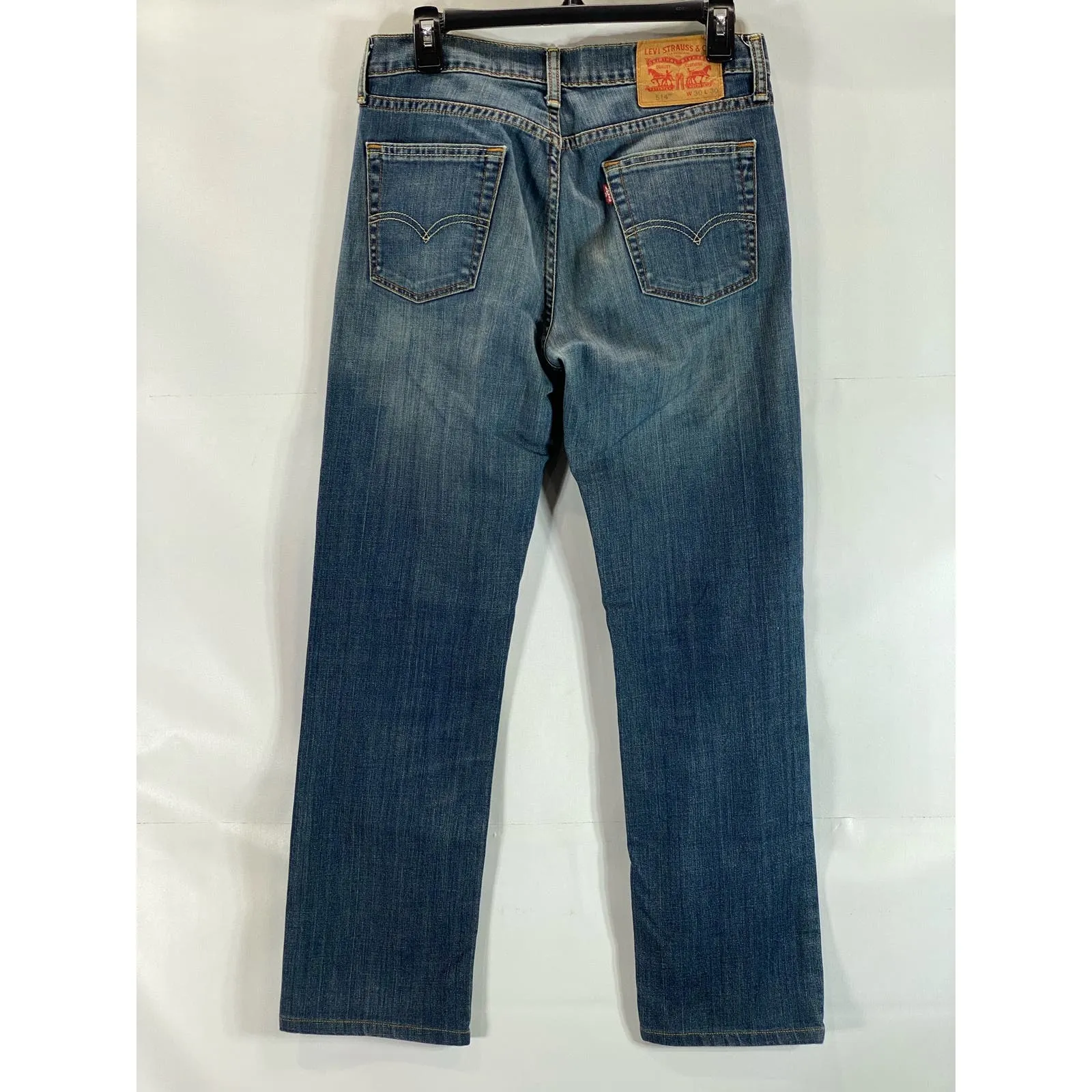 LEVI'S Men's Medium Wash Stretch 514 Straight Fit Five-Pocket Jeans SZ 30X30